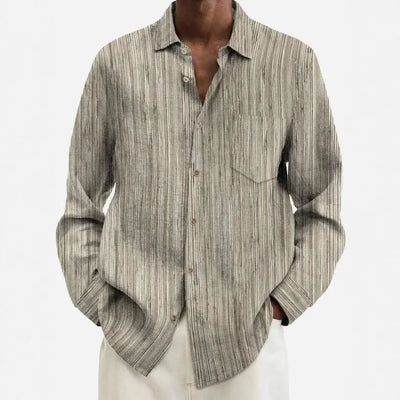 Hawaiian Button Up Shirts Stripes Printed Abstract Graphics Full Sleeve Streetwear Breathable Casual Men Dress Shirt Clothing