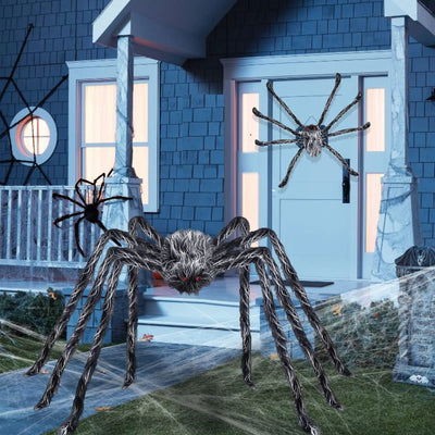 Luminous Halloween Spider Scary Big LED Spider Web Haunted Indoor Outdoor Halloween Decorations Props