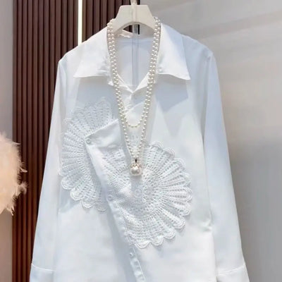 Shirt 2025 Fashion Spring Women New Irregular Stylish Shirt Versatile Chic Top