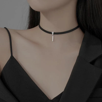 White Lace Necklace Verstile Long Ribbon Layered Clavicle Chain Choker for Girls Daily Wear Neck Decoration Jewelry