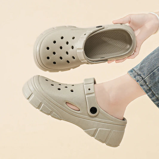 Lightweight Clogs Women Platform Sandals Simple Breathable Women Slippers Wrapped Beach Shoes For Summer Women Shoes