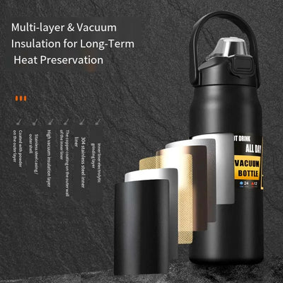 All-steel thermos cup 304 stainless steel men's large capacity tea water separation outdoor car travel kettle 1000ml/1500ml