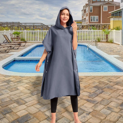 Microfiber Hooded Towel Men Women Swim Beach Travel Quick Dry Changing Robe Cape Bath Towel Bathrobe Surf Poncho Sauna Play