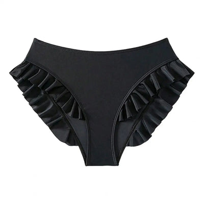 Women Swim Trunks High-Waisted Ruffle Trim Bikini Bottoms Breathable Quick-Drying Tummy Control Woman Swimwear For Beach