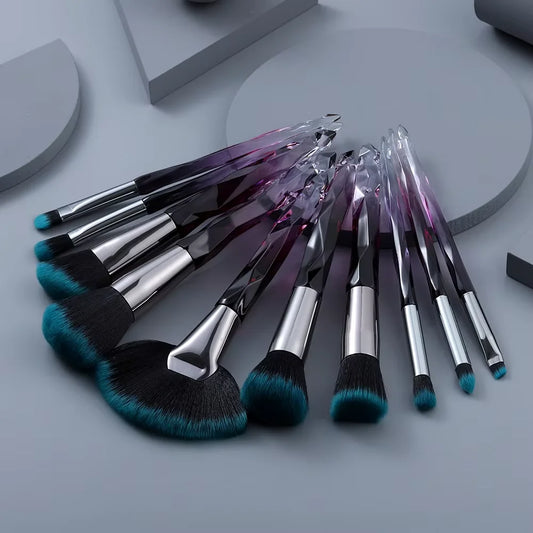 5-10 purple makeup brush quality synthetic foundation, loose powder contouring concealer eyeshadow, professional makeup tool