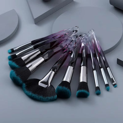 5-10 purple makeup brush quality synthetic foundation, loose powder contouring concealer eyeshadow, professional makeup tool
