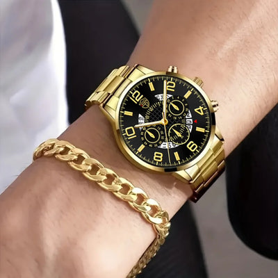 Hot Selling 10 Pcs/set Watches for Men, Watch for Men, Alloy Strap Wrist Watch for Men, Outdoor Style Watch for Men
