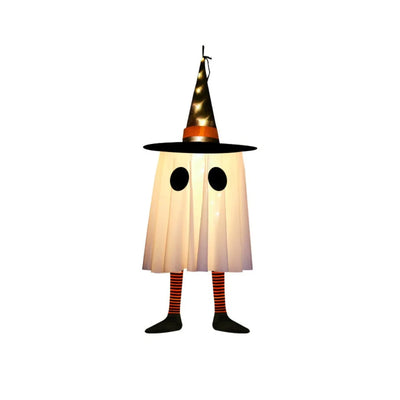 Scary Luminous Halloween Hanging Ghost Flashing with Witch Hat Halloween Hanging Ornament Floating LED Specter Haunted House