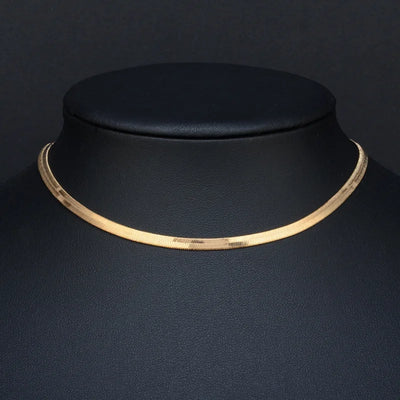 European And American Cross-Border Simple And Personalized Fashionable Flat Snake Bone Necklace Versatile Chavicle Chain