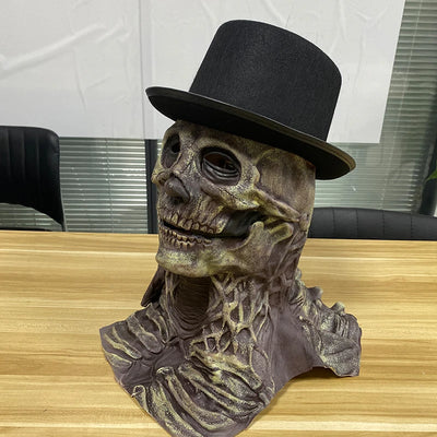 Full Head Skeleton Headgear Halloween Scary Mask Head Realistic Latex Mask for Cosplay horror Party Costume haunted house props
