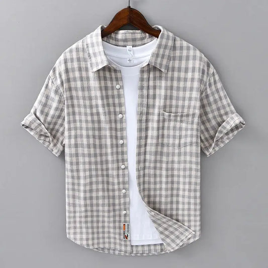 Shirt Short-sleeved Men's Summer 2025 New Trendy Brand Top Casual Lapel Youth High-end Feeling