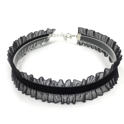 Velvet Collarbone Chain Necklace Women's Fashion Black and White Collar Women's Neck with Lace Sweet Collar Jewelry Accessories