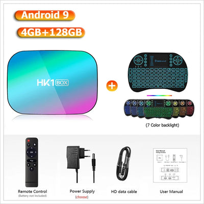 Smart TV Box Android  9.0 4K 100m 1080P HK1 Box amlogic S905X3 Dual WiFi 4GB RAM 32GB 64GB ROM HK1BOX Set Top Box