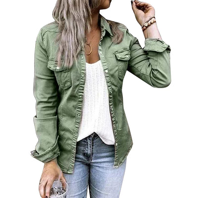 Denim Jacket with Fur Black Jean Jacket Denim Jacket Mid Length Denim Shirt Coat Fashion New Slimming Solid Women Jacket