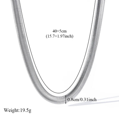 EILIECK 316L Stainless Steel Silver Color Flat Snake Bone Chain Necklace For Women New Fashion Neck Chain Jewelry Holiday Gifts