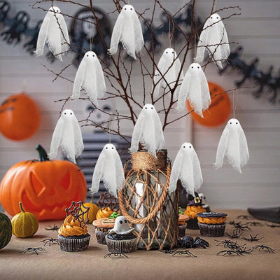 Halloween Decoration Pendant Gauze Ghost Design Mini Pendant Party Decoration Small Pendant Atmosphere Scene Layout