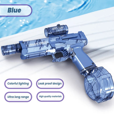 Summer New Water Gun Fully Automatic Continuous Electric Water Gun Simulated Flame Sensor Light Large Capacity Pool Tools