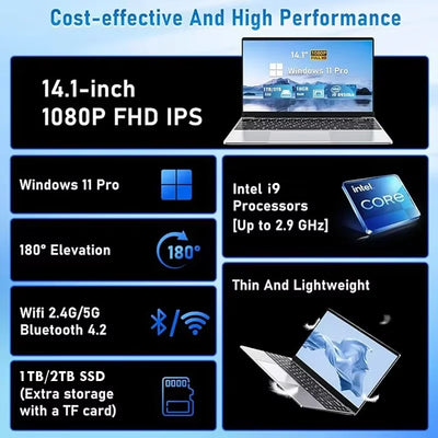 NEW Core i9-8950HK laptop 16GB RAM 2TB SSD Portable laptops 1920*1080 Laptop computer i9-8950hk laptop 14.1-inch Office laptop