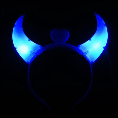 Halloween Decoration Devil Horn Luminous Hairhoop Led Hairband Flashing Glow Headress Light Up Hair Access Cosplay Glowing Prop