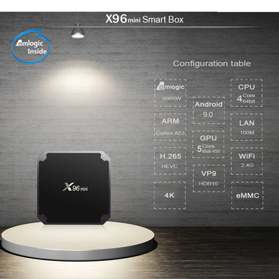 X96Mini Amlogic S905W Smart TV box  Android 9.0 Smart TV Box Support 4K H.265 HEVC AV1 HDR10 X96mini Home Theater TV