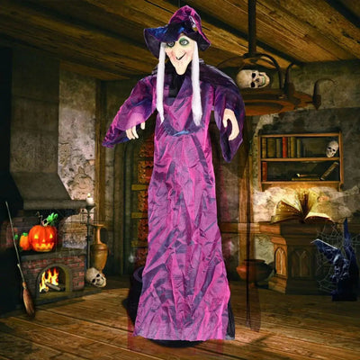 Halloween Witch Ghost Decor Horror Pendant Glowing Prank Props Electric Toys Haunted House Bar Club Home Festival Decoration
