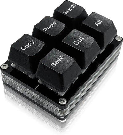 6Keys Copy Paste Search Save Cut Keyboard One Handed OSU Keypad Programmable Mechanical Shortcut Macro Keyboard for Working Game