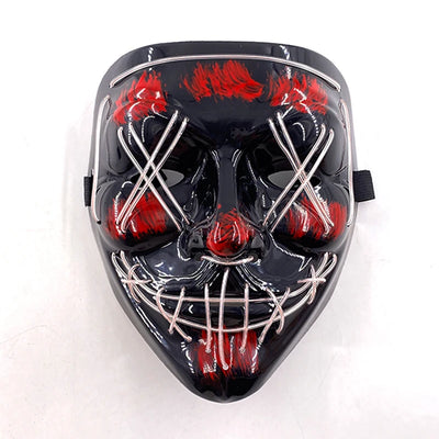 Led Mask Halloween Party Masque Masquerade Masks Neon Light Mask Mascara Horror Maska Glowing Purge Mask Glow In The Dark