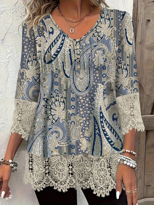 Fashion women shirt Casual loose long-sleeved shirt women Elegant printed temperament tops Women