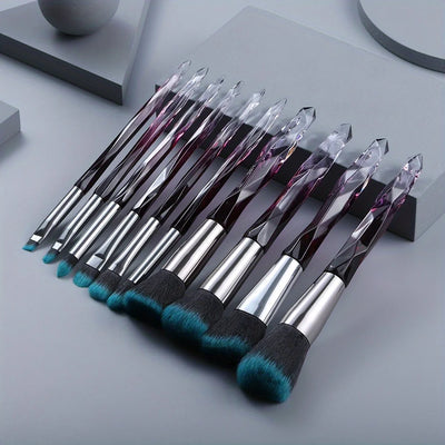 5-10 purple makeup brush quality synthetic foundation, loose powder contouring concealer eyeshadow, professional makeup tool