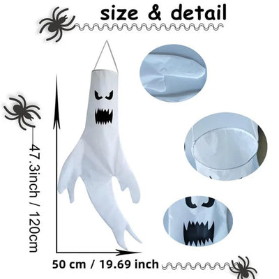 Halloween Ghost Hanging Decorations, Indoor Outdoor Yard Flags Party Supplies, Spooky Home Decoration Accessories