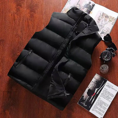 Herren Weste Jacke Warm Ärmellos Jacken Winter Wasserdicht Reißverschluss Mantel Herbst Stehkragen Lässige Weste Markenkleidung