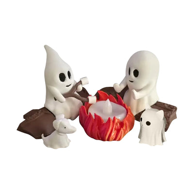 Funny Halloween Ghost Decor Indoor Outdoor Cute Figurine Set Ghost Lantern Pendant Party Props Desktop Decoration Ornament Gift