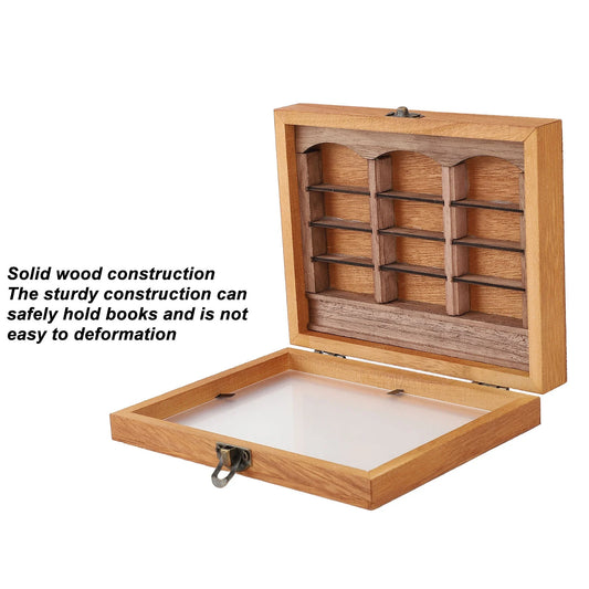 Miniature Bookshelf Decoration Miniature Book Boxes Display Shelf Relieve Stress Exquisite  Wood Stylish for Bookstore