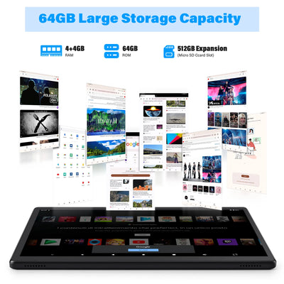 ANRY 10.1 Inch Tablet Octa-core Android 15 8GB(4+4 Expand) RAM+64GB ROM 5000Mah IPS Display A523 Dual Camera 5G Wifi 6 Tablet