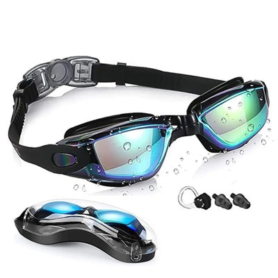 Swimming Goggles Men Women Swim Glasses with Earplug Professional Silicone Pool Diving Eyewear Waterproof Anti-fog UV Protection