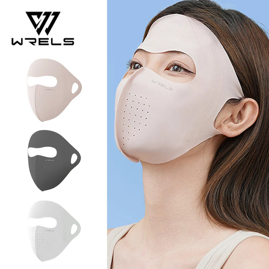 WRELS UV Protection Mask  Ice Silk Sunscreen Mask Breathable Lightweight Cycling Face Mask Anti-UV 400 Facemask For Men Women