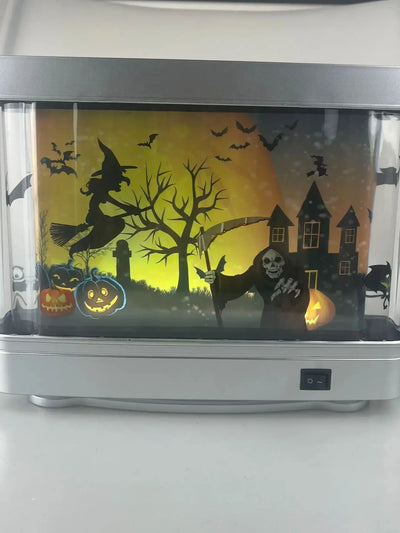 Halloween decoration lights, rotating Halloween night lights, simulated Halloween desk lamps, Halloween party decoration lights