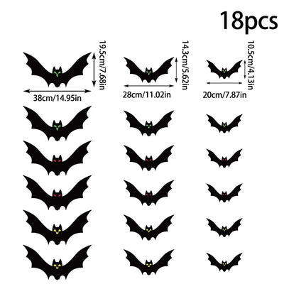 18pcs Bat Pendant Halloween Decoration Terrifying Atmosphere Photography Props Party Supplies Background Decoration Pendant