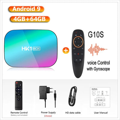 Smart TV Box Android  9.0 4K 100m 1080P HK1 Box amlogic S905X3 Dual WiFi 4GB RAM 32GB 64GB ROM HK1BOX Set Top Box
