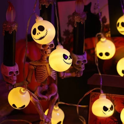 2025 Halloween Day Decoration Ghost String Lights LED Spooky Specter Fairy Lights Ghosts Battery Operated Party Indoor Decor