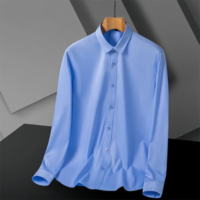 S-8XL New Bamboo Fiber Men Shirt Long Sleeve No Iron Anti-Wrinkle Casual Business Men Shirt Long Sleeve Slim Fit Camisa Social