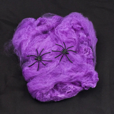 1set Halloween Decoration For Bar Haunted House Halloween Scary Party Scene Props White Stretchy Cobweb Spider Web Horror