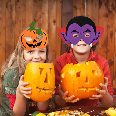 Halloween Pumpkin Ghost DIY Mask Children's Ghost Festival Party Makeup Dance Props Halloween Decoration Supplies Felt Eye Mask