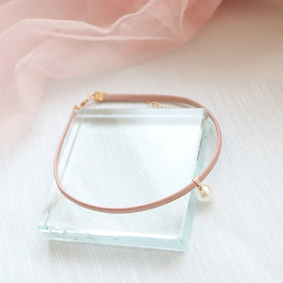 Fashion Choker Necklace For Women Lovely Pink Lace Pearl Heart Pendant Short Clavicle Necklace Aesthetic Jewelry Gift For Her