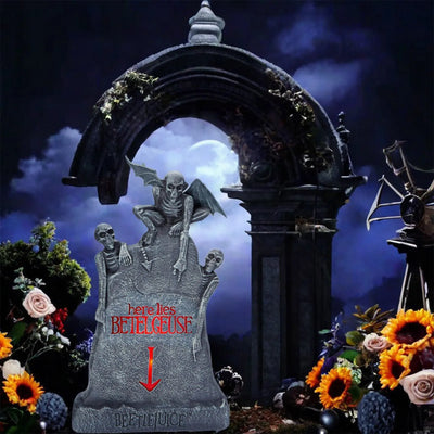 2024 Halloween Home Decoration Luminous Resin Skeleton Tombstone Graveyard Decor Skeleton Horror Haunted House Party Prank