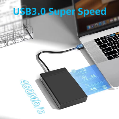 External Hard Drive Enclosure 2.5/3. 5 Inch SSD External Hard Drive Box 20TB SATA to USB 3.0 Hard Disk Case Adapter for PC