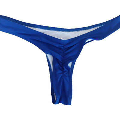 Fashion Ladies Thong Swim Trunks Multiple Colors Solid Color Pleated Thong Swimwear Women Swim Trunks Bikini Swimwear