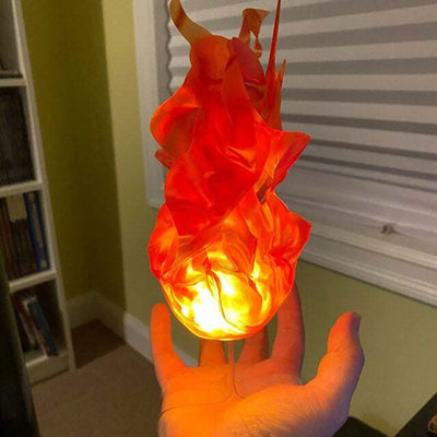 Halloween Decor Props Simulation Floating Fireball Lamp Artificial Fire Flame Atmosphere Light For Cosplay Role Play Party