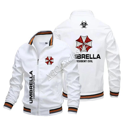Chaqueta de béisbol de moda nueva, chaqueta fina para hombre de las cuatro estaciones, chaqueta con el logotipo de Umbrella Corporation, chaqueta de locomotora, chaqueta bomber.