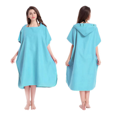 Microfiber Hooded Towel Men Women Swim Beach Travel Quick Dry Changing Robe Cape Bath Towel Bathrobe Surf Poncho Sauna Play